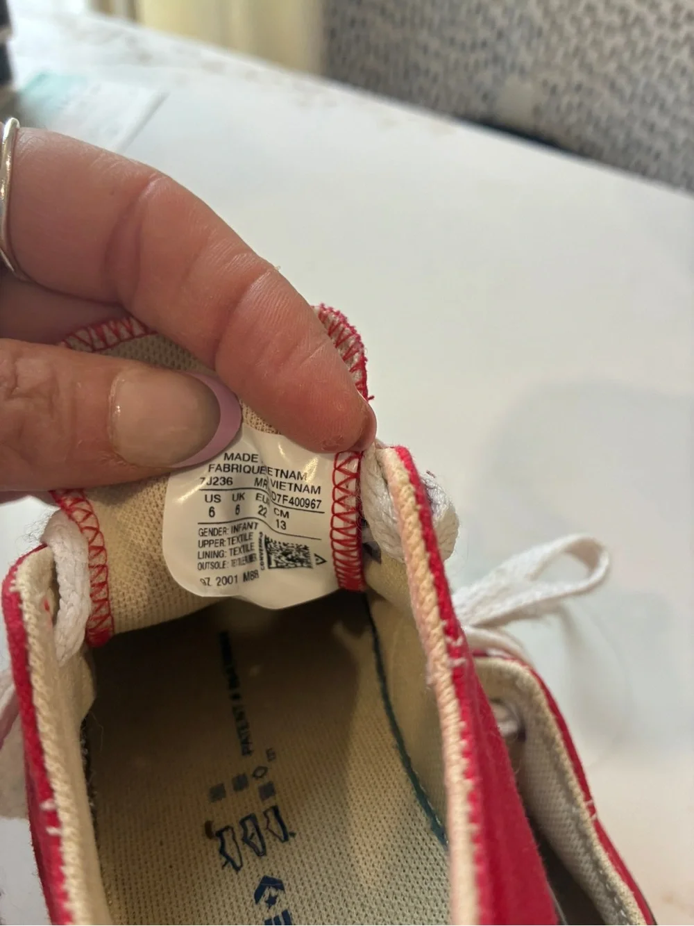 Converse Red Canvas Kids Sneakers with White Toe Cap